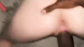 Petite college girl loves BBC backshots