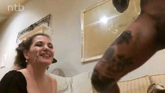 Amazing cuckold honey with glasses worships BBC