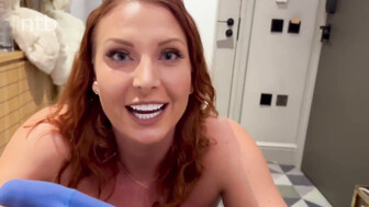 Booty redhead fucked bbc bareback and received his cumshot inside