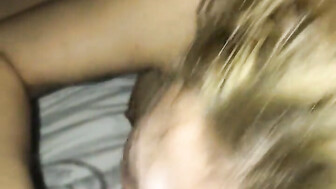 Hot blonde with buttplug gets BBC