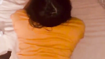 Asian college girl enjoying BBC