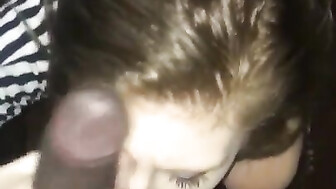 Redhead college girl sucks BBC for facial part 2