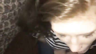 Redhead college girl sucks BBC for facial part 2