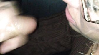 My Slutwife Making A BBC Cum At A Gloryhole