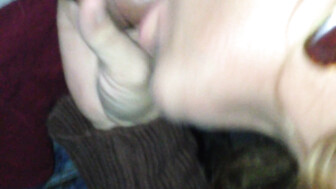 Slutwife sucking another dick in the video booth