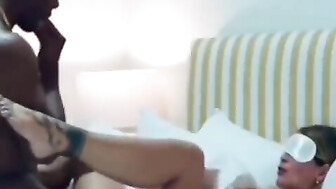 boyfriend records his girlfriend having sex with his black friend on a hotel room nig