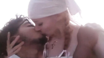 Girlfriend and her new lover kissing