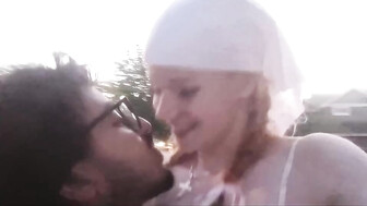 Girlfriend and her new lover kissing