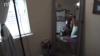Stretching session with a black guy