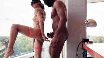 masked hotwife gets creamed and cuck cleans up