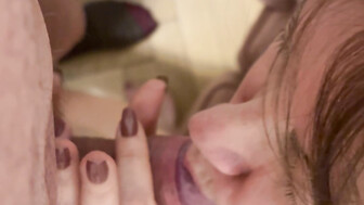 Beautiful 60 yo Bela gently sucks her Husband friend