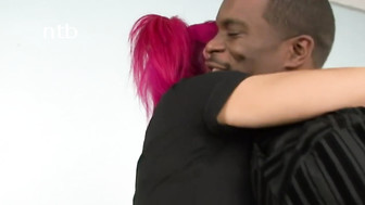 Threesome black guy with big dick and two whores