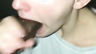 White girl Deepthroats BBC