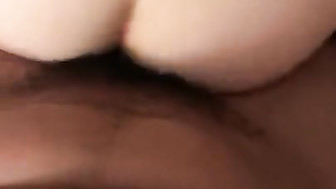 Brunette PAWG gets black dick doggystyle