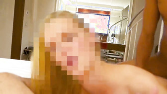 Blond amateur wife threesome with bull and husband