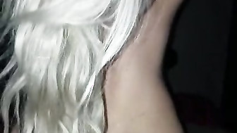 PAWG blonde rides fat cock