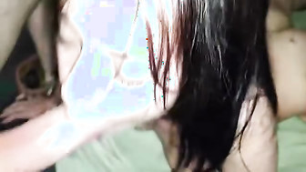 Russian brunette girlfriend threesome