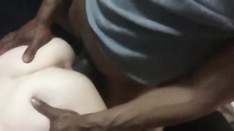 Girlfriend drilled from behind and fed a creamy treat