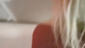 Cute blond girl enjoying her first black