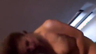 White sexy girl behind the scenes