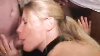 Hot slut wife serves strangers