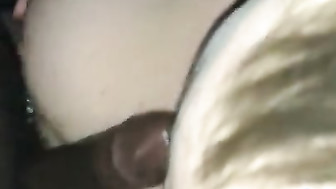 Chubby white lady fucks and swallows cum