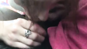 BBC blowjob in the car