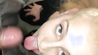 Blonde sucks fat BBC