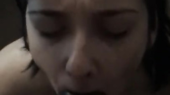 Amateur girl blows big dick