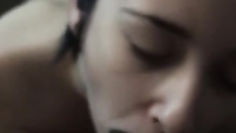 Amateur girl blows big dick