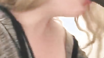 White girl trains on black Dildo