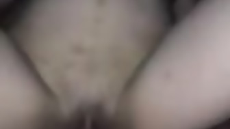 My skinny wife enjoying a risky  creampie