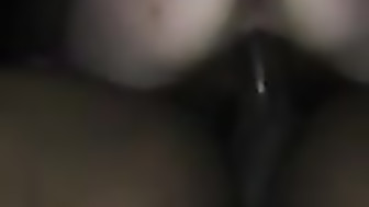 My skinny wife enjoying a risky  creampie