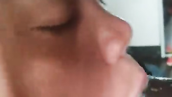 BBW sucks black boyfriend