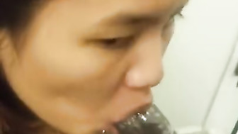 Asian gf sucks black