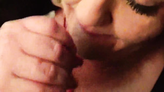 Thick white lady worships BBC