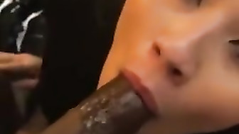 Hot interracial blowjob