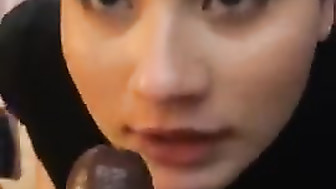 Hot interracial blowjob