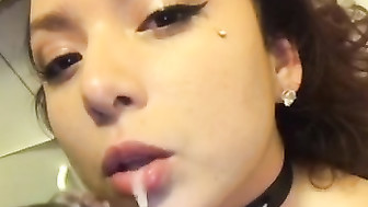 Hot little slut BBC sucking