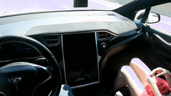 Drove the neighbor's wife on the new Tesla