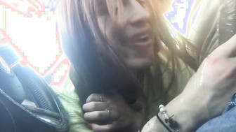 Sucking Big Black Cock in the car