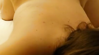 Curvy wife and two black bulls