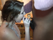 Pretty white wife fucks BBC and takes creampie