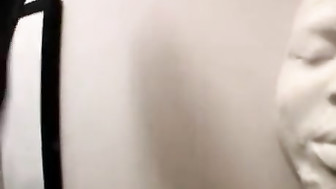 Hot Brunette Slutwife shared with two Black Cocks