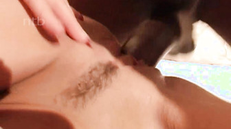 Hot Blonde Loves this black shaft