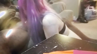 Pink-haired Girl loves suck BBC