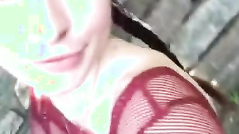 White girl sucks in public